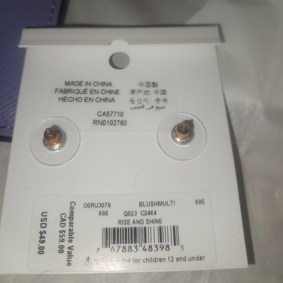 New Kate Spade Lucy Small L Zip Wristlet & Matching Madison Card Case & Earring - Picture 7 of 15